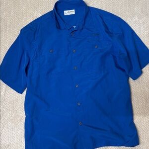 LG Men's Bold Blue Casual Button Down Shirt